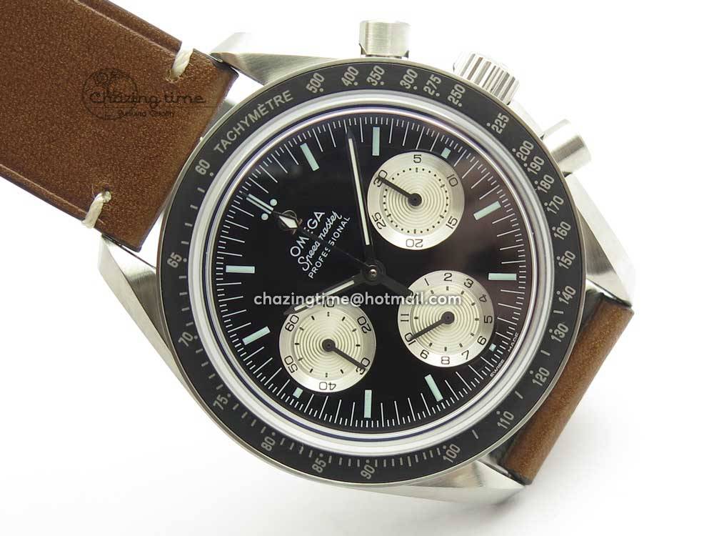 Brown Leather Strap Manual Winding Chrono
