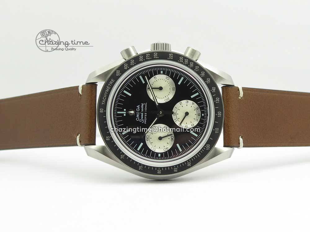 Brown Leather Strap Manual Winding Chrono