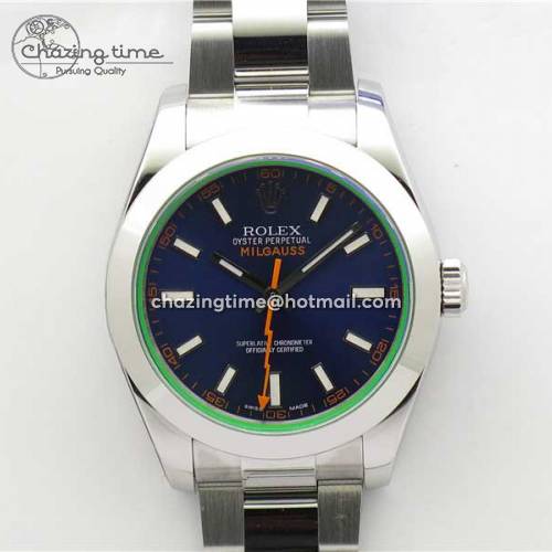Milgauss 116400 GV 904L Steel ARF 1:1 Best Edition Blue Dial on Bracelet  SH3131