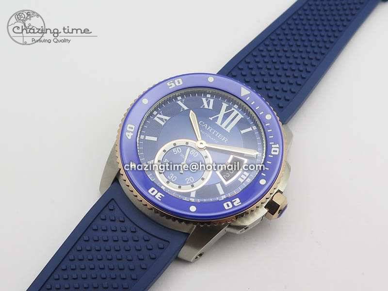 Calibre De Cartier Diver SS/RG Blue JJF 