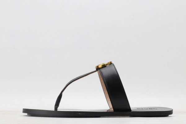 gucci leather thong sandal with double g