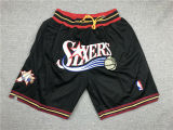 Retro 1999-2000 Philadelphia 76ers Alan Iverson Basketball Shorts Stitched Black