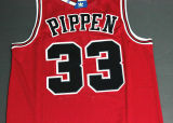 Retro Scottie Pippen #33 Chicago Bulls Basketball Trikot Genäht Rot