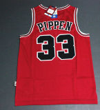 Retro Scottie Pippen #33 Chicago Bulls Basketball Trikot Genäht Rot