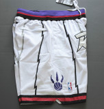 Retro 98 99 Toronto Raptors basketball shorts white stitching