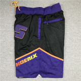 Retro 97 98 Phoenix Suns Basketball Shorts Black Purple Stitching