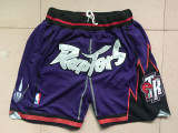 Retro 98 99 Toronto Raptors Basketball Shorts Stitching Purple