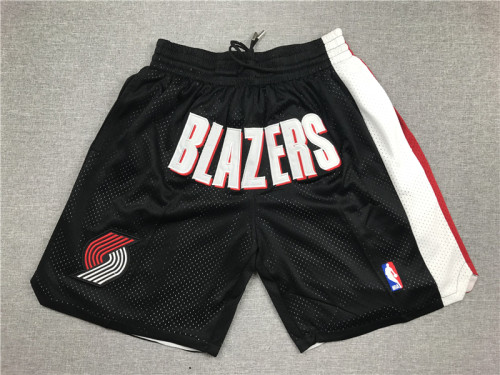 Vintage Portland Trail Blazers Basketball Shorts Stitching Black