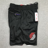 Vintage Portland Trail Blazers Basketball Shorts Stitching Black