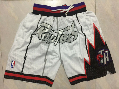 Retro 98 99 Toronto Raptors basketball shorts white stitching