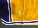 Retro Los Angeles Lakers City Edition Gold Label Yellow Basketball Shorts Stitched