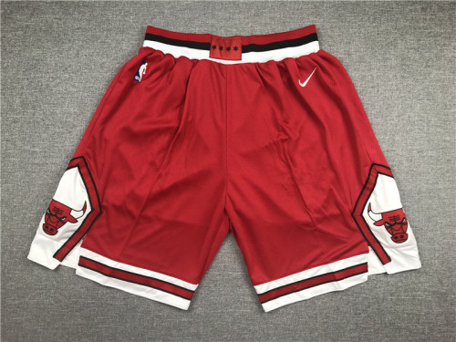 Classic Chicago Bulls Red Stitched Basketball Shorts