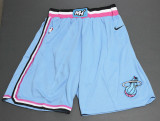 Nike City Edition Miami Heat Basketball Shorts Sky Blue Stitching