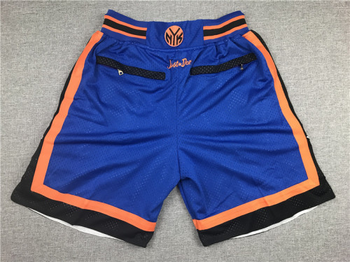 Hot Sale Retro Style 96 97 New York Knicks Basketball Shorts Stitching Blue