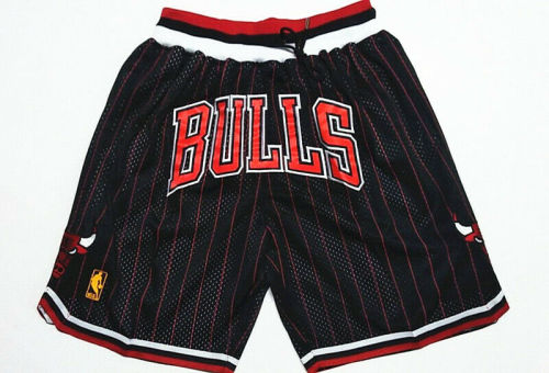 Vintage Chicago Bulls Basketball Stitched Shorts Gold Label Striped BULLS