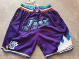 Vintage Gold Label Jazz Basketball Stitched Shorts Purple