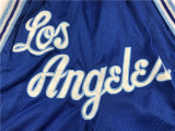 Retro 96 97 Los Angeles Lakers City Edition Gold Label Blue Basketball Shorts