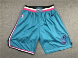 Nike City Edition Miami Heat Basketball Shorts Sky Blue Stitching