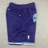 Vintage Charlotte Hornets Basketball Shorts Stitching Dark Blue