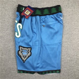 Vintage Minnesota Timberwolves Basketball Shorts Stitching Blue