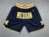 Vintage University of Michigan Wolverines Basketball Shorts Stitching Dark Blue