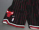 Classic Chicago Bulls Nike Basketball Stitched Shorts with Black Stripes