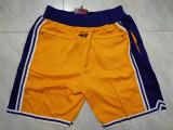 Retro Los Angeles Lakers City Edition Basketball Shorts Stitched Gold Label Purple