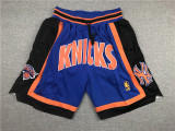 Hot Sale Retro Style 96 97 New York Knicks Basketball Shorts Stitching Blue