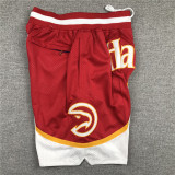 Hot Selling Atlanta Hawks 86 87 Basketball Stitched Shorts Red