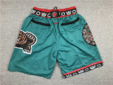 Retro Memphis Grizzlies Basketball Shorts Green Stitching