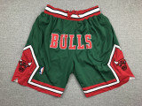 Retro 08 09 Chicago Bulls Basketball Stitched Shorts Green