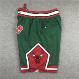 Retro 08 09 Chicago Bulls Basketball Stitched Shorts Green