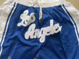 Retro 96 97 Los Angeles Lakers City Edition Gold Label Blue Basketball Shorts