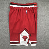 Classic Chicago Bulls Red Stitched Basketball Shorts