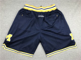 Vintage University of Michigan Wolverines Basketball Shorts Stitching Dark Blue