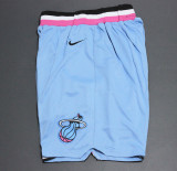 Nike City Edition Miami Heat Basketball Shorts Sky Blue Stitching