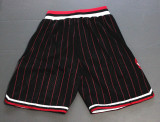 Classic Chicago Bulls Nike Basketball Stitched Shorts with Black Stripes