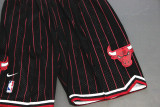 Classic Chicago Bulls Nike Basketball Stitched Shorts with Black Stripes