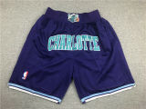 Vintage Charlotte Hornets Basketball Shorts Stitching Dark Blue