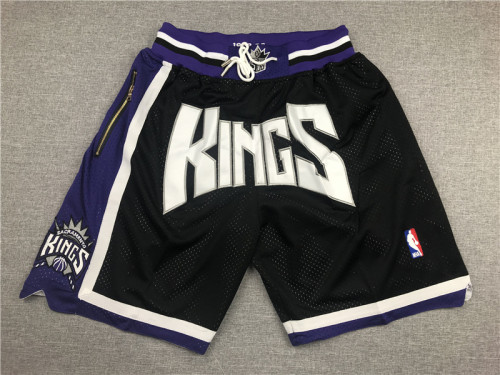 Popular Sacramento Kings Basketball Shorts Stitching Black