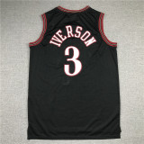 Retro 97 98 Allen Lverson #3 Philadelphia 76ers Stitched Black Basketball Jersey