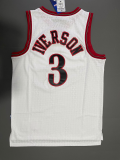 Popular Allen Iverson #3 Philadelphia 76ers Retro White Basketball Jersey
