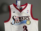Popular Allen Iverson #3 Philadelphia 76ers Retro White Basketball Jersey