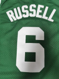 Retro 62 63 Bill Russell #6 Boston Celtics Blue Basketball Jersey