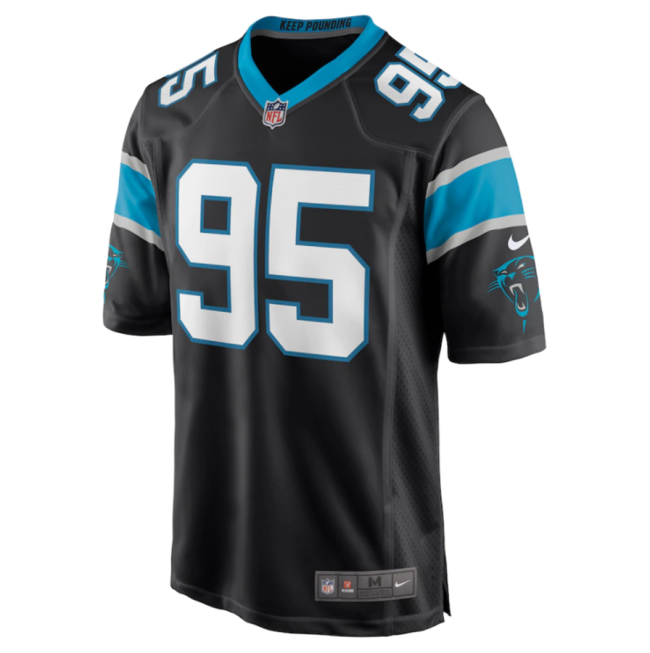 Hot Selling Men's Derrick Brown #95 Carolina Panthers American Football Jersey Stitched Black