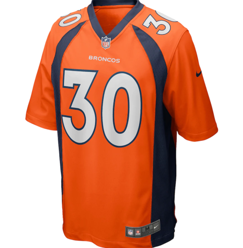 Popular Men's Terrell Davis #30 Orange Denver Broncos American Football Jersey Stitched