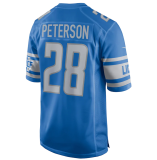 Popular Men's Adrian Peterson #28 Blue Detroit Lions American Football Jersey Stitched