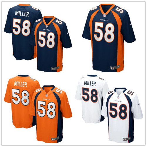 Popular Men's Von Miller #58 Denver Broncos American Football Jersey Stitched