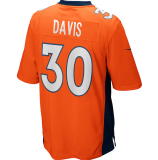 Popular Men's Terrell Davis #30 Orange Denver Broncos American Football Jersey Stitched