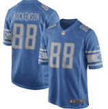 Popular Men's T.J. Hockenson #88 Blue Detroit Lions American Football Jersey Stitched